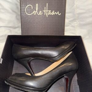 Cole Haan Black Women's Heels Carmaker OT Air peep-toe Pump